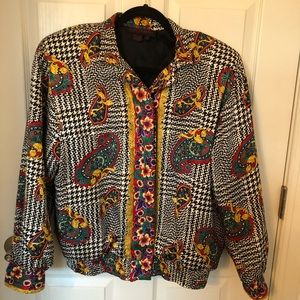 Vintage silk Jerri Sherman bomber jacket